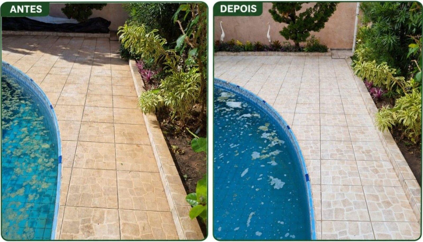 Antes e depois — limpeza de piso