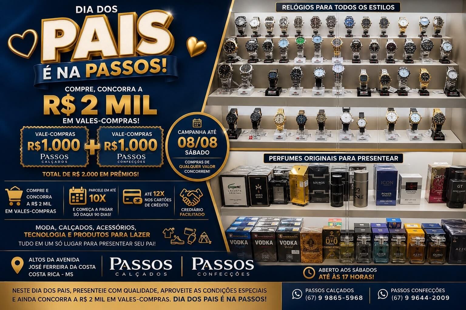 Imagem da notícia CORRE QUE DÁ TEMPO! Passos sorteia R$ 2 mil neste Dia dos Pais e você só começa a pagar após 90 dias