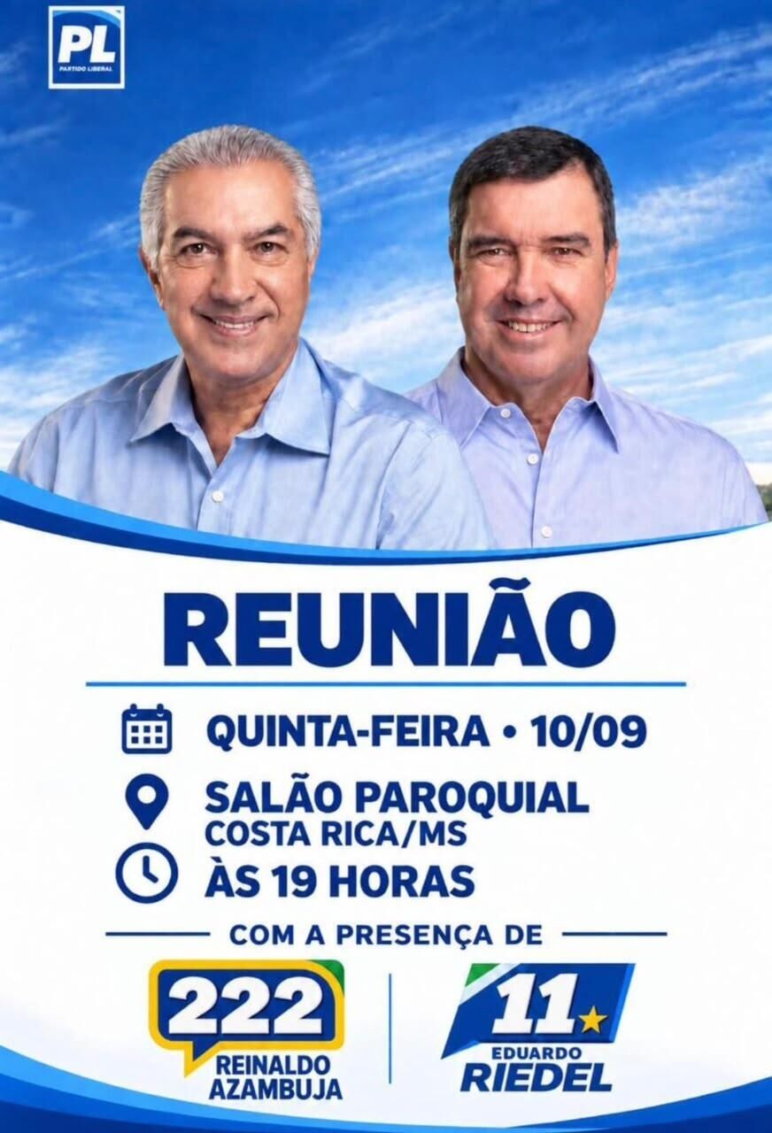 Imagem ilustrativa da matéria Reinaldo Azambuja e Eduardo Riedel participam de reunião nesta quinta-feira em Costa Rica