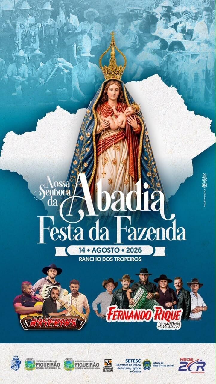 Ilustração da notícia Festa de Nossa Senhora da Abadia reúne fé, tradição e música nesta sexta-feira, em Figueirão da MS Todo dia
