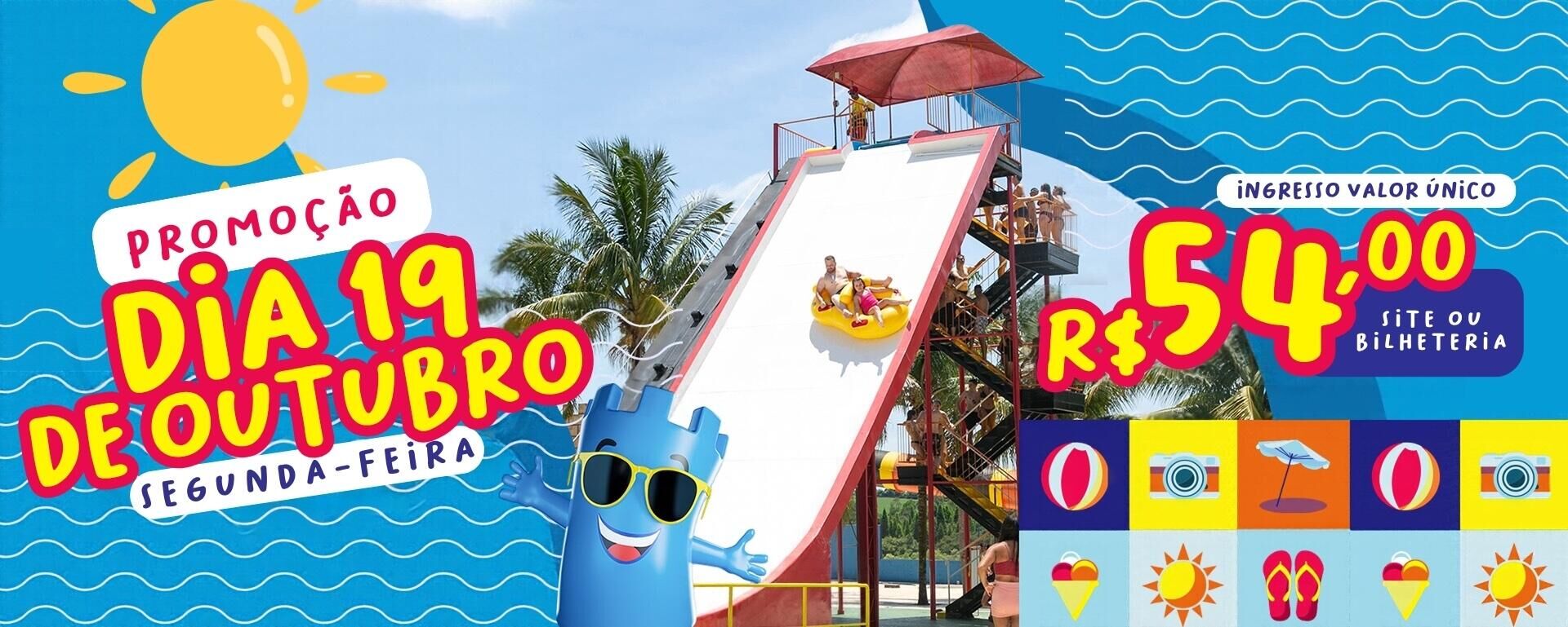Banner feriado em Castelo Park Aquático