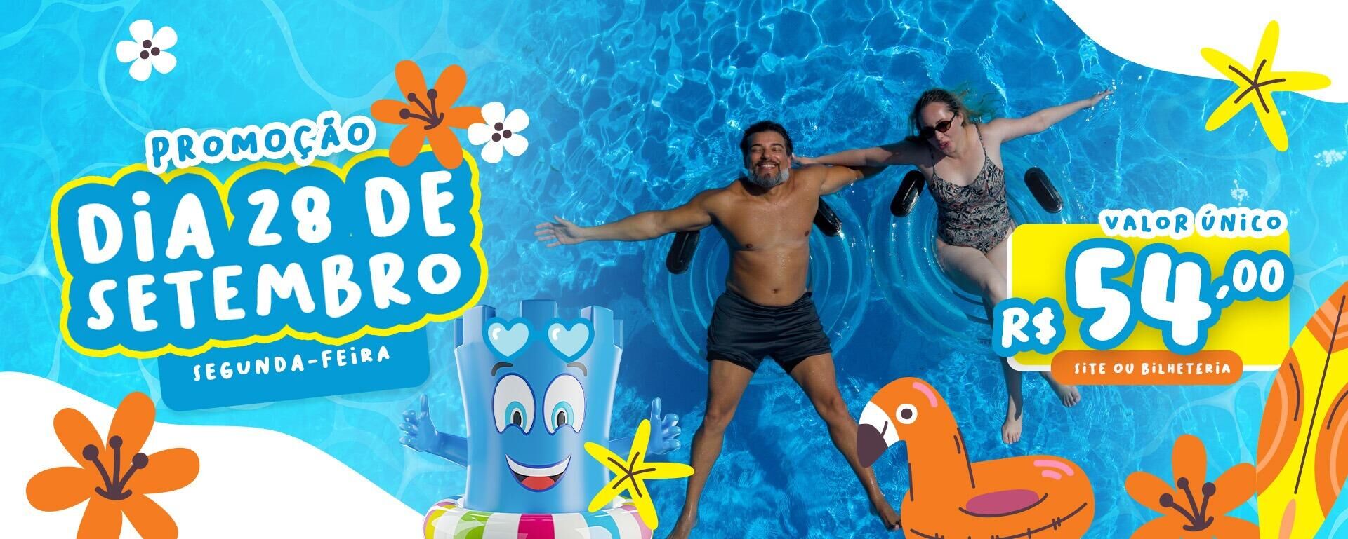 Banner feriado em Castelo Park Aquático