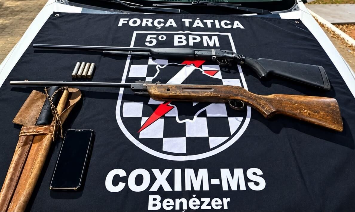 Ilustração da notícia Homem é preso após pegar espingarda para procurar desafeto em Coxim