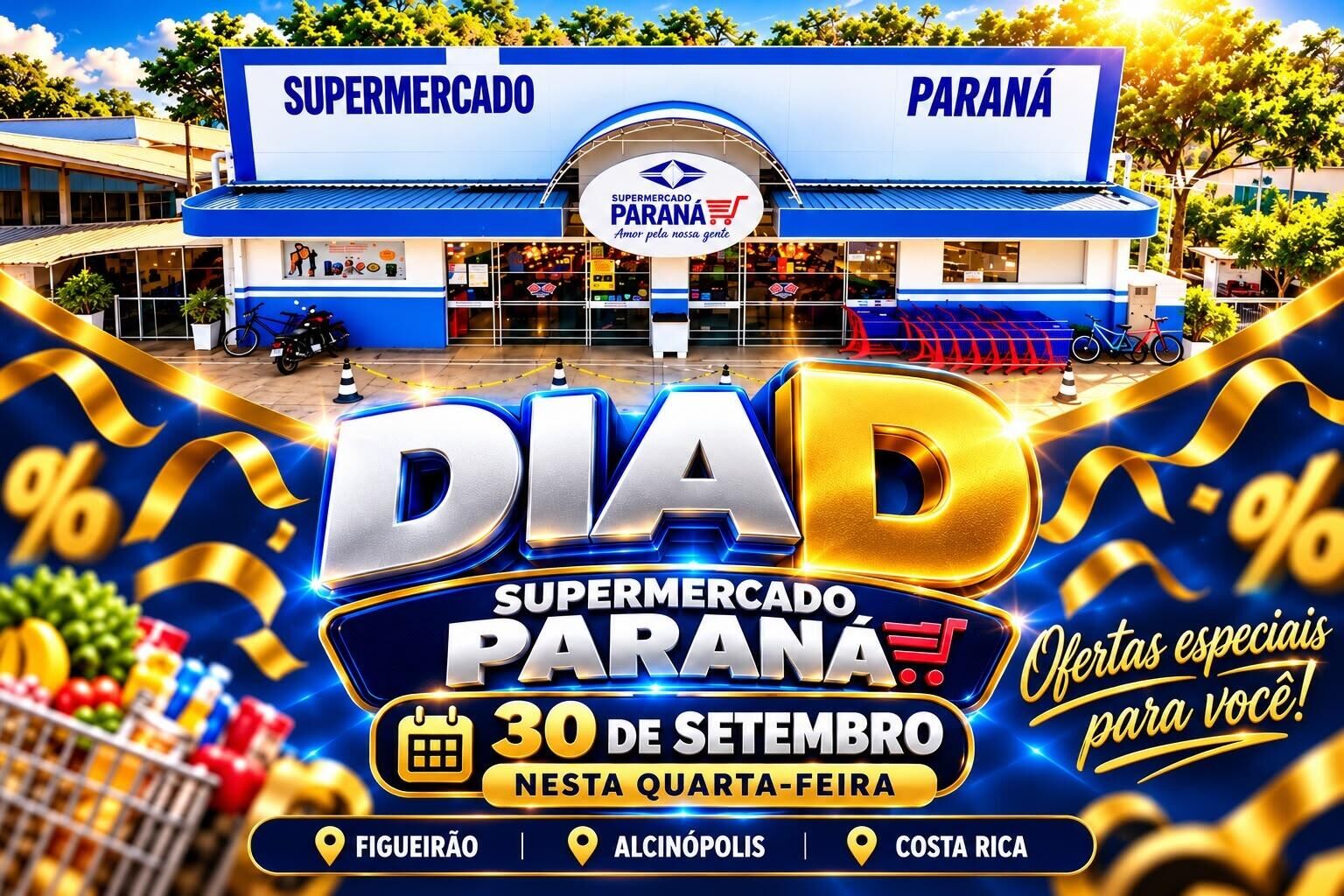 Ilustração da notícia Para sair de carrinho cheio: Dia D do Supermercado Paraná é nesta quarta-feira da MS Todo dia