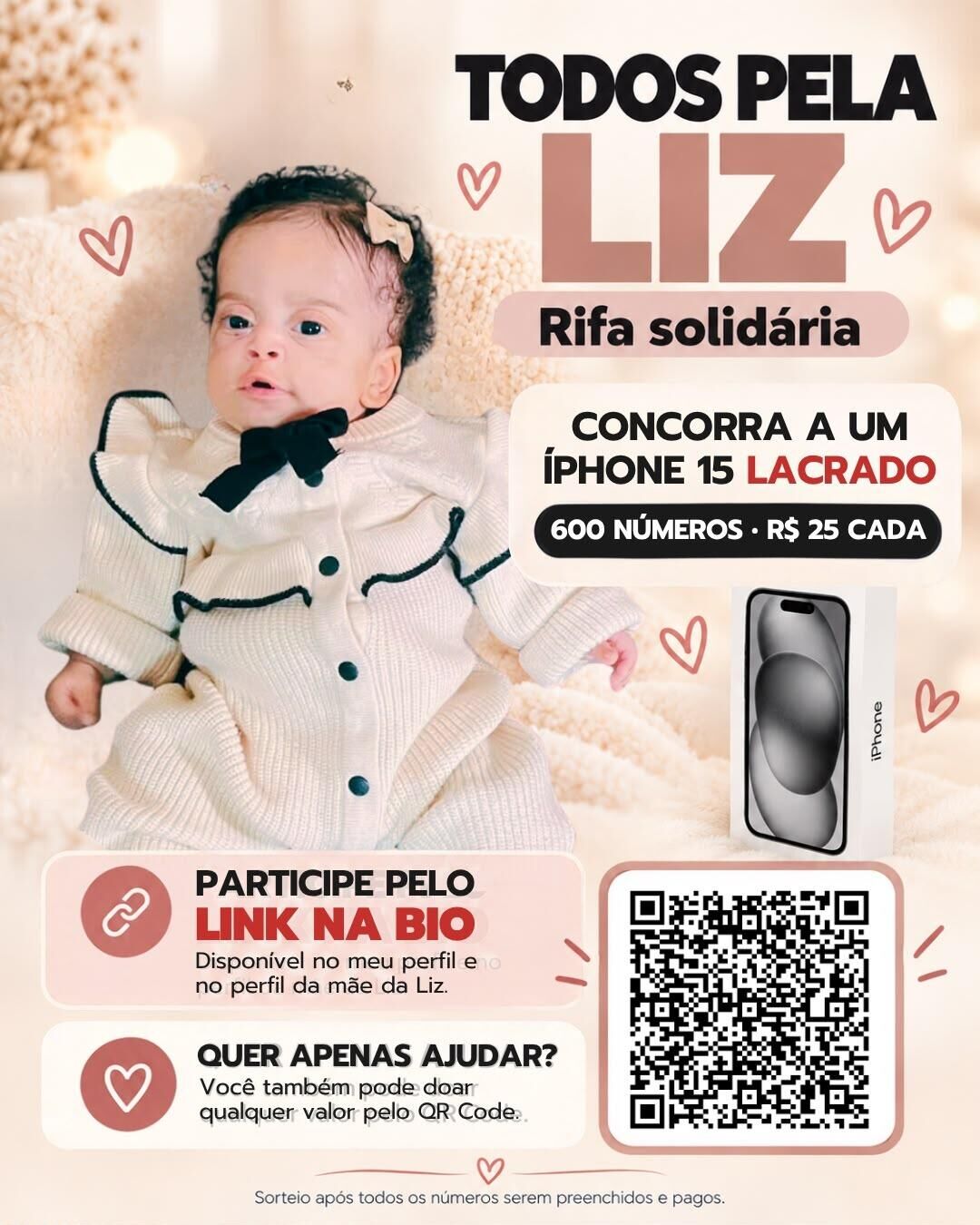 Ilustração da notícia Ajude a pequena Liz: Família de Costa Rica promove rifa para ajudar no tratamento de bebê com alteração genética da MS Todo dia