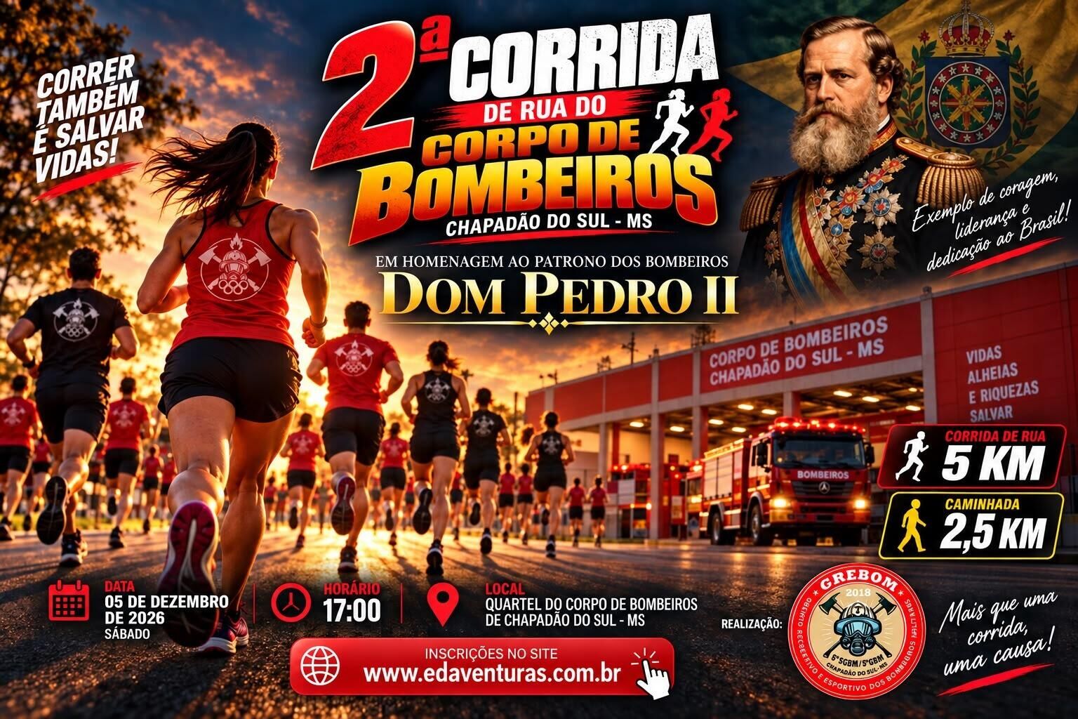 Ilustração da notícia Corpo de Bombeiros de Chapadão do Sul realiza 2ª corrida de rua em dezembro