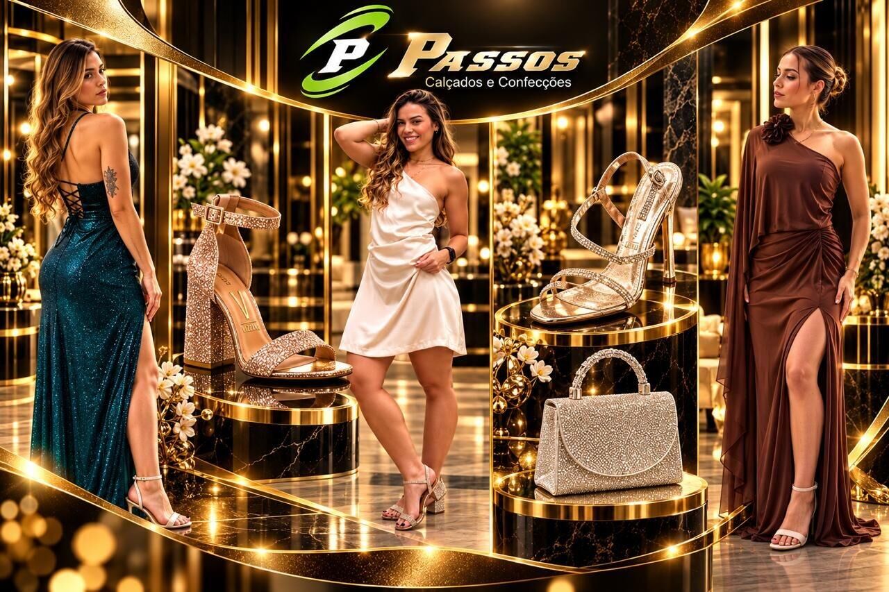 Imagem de compartilhamento para o artigo Passos Confecções e Calçados aposta em luxo e elegância para Festa da Primavera, Troféu Ipê e fim de ano da MS Todo dia
