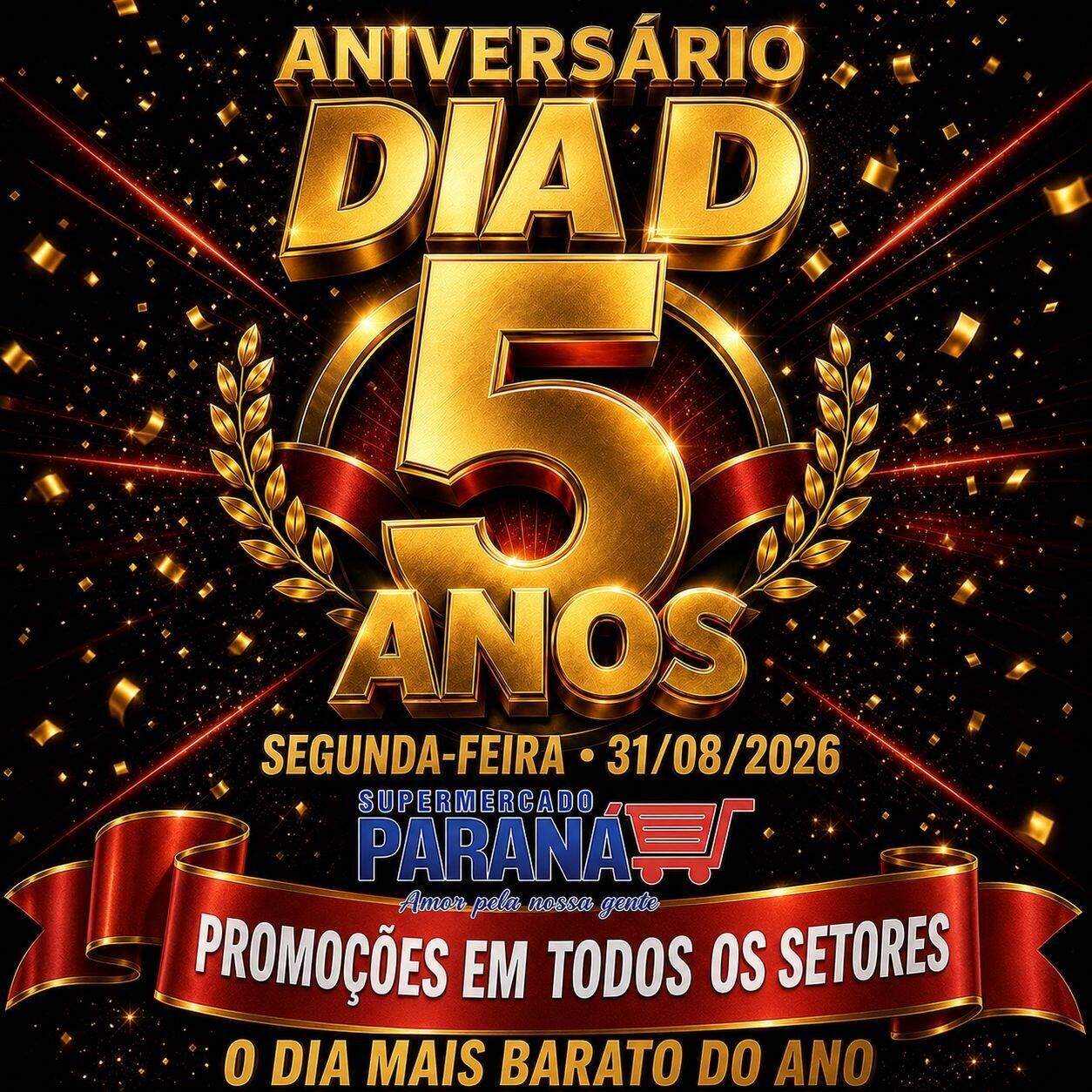 Ilustração da notícia Dia D do Supermercado Paraná completa cinco anos nesta segunda-feira em Costa Rica, Alcinópolis e Figueirão; confira da MS Todo dia
