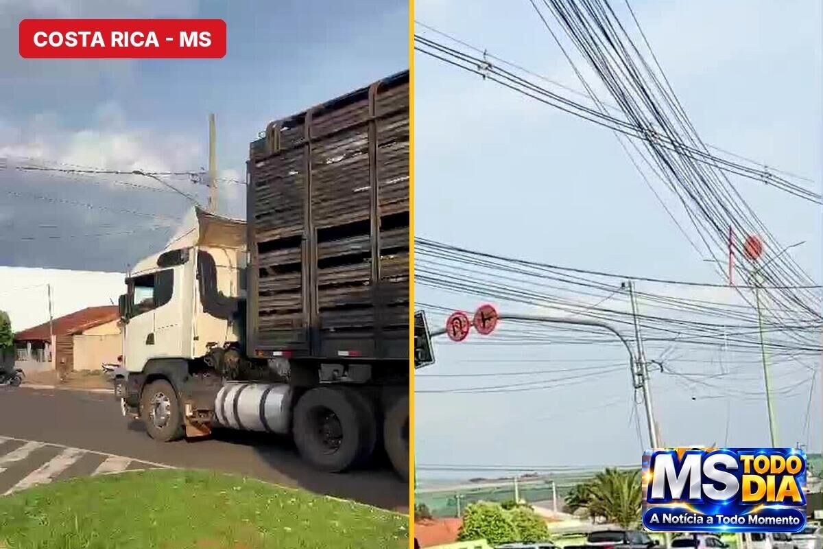 Imagem ilustrativa da matéria Bi-trem derruba fios em bairros e no centro de Costa Rica neste domingo e cidade cobra solução