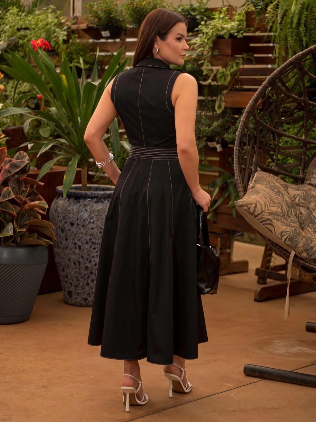 Imagem de Vestido Tecno Vacanza Passante Latera Preto Luzia Fazzolli