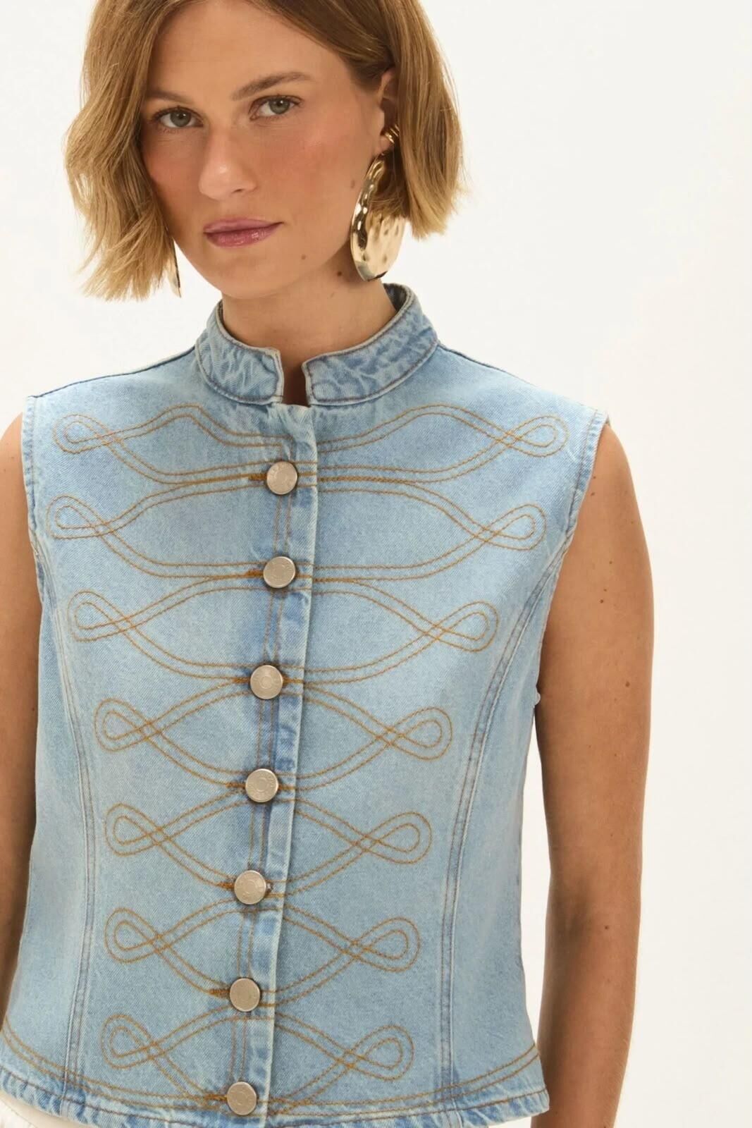 Imagem de Colete Eduarda Jeans Le Blog