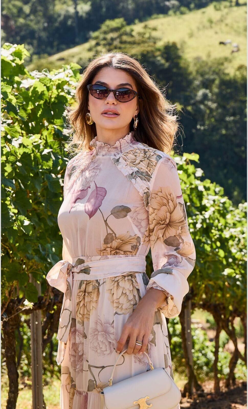 Imagem de Vestido Chiffon Estampado Com Elastex Luzia Fazzolli