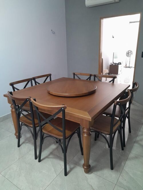 Imagem do produto Mesa Quadrada Base Torneada com Cadeira Paris Alumínio
