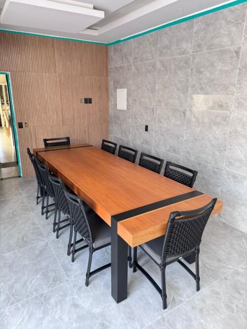 Imagem do produto Mesa Maracanã 300x100 com Cadeira Orlando Assento Tapeçado