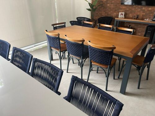 Imagem do produto Mesa Florença Industrial 200x100 com Cadeira Milano
