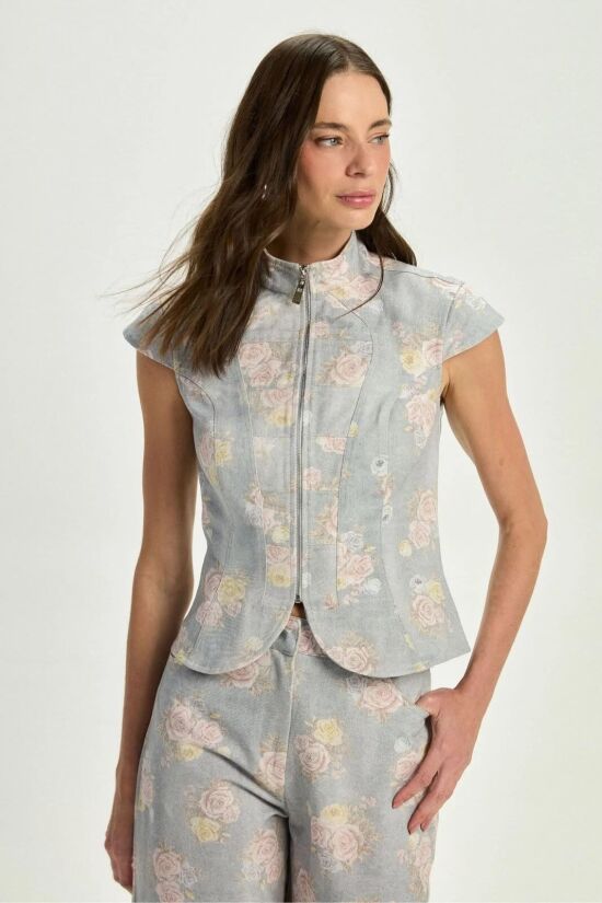 Imagem de Colete Maya Floral Stone Le Blog