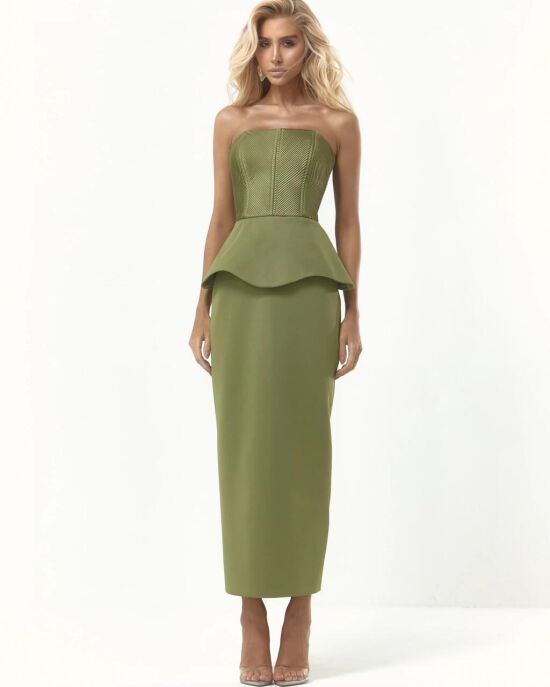 Imagem de Vestido Malha Twill Top Peplum Verde Closet Deluxe