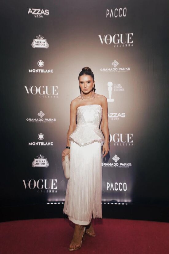 Imagem de Vestido Mídi Top Paetê Escamas Off White Closet De Luxe
