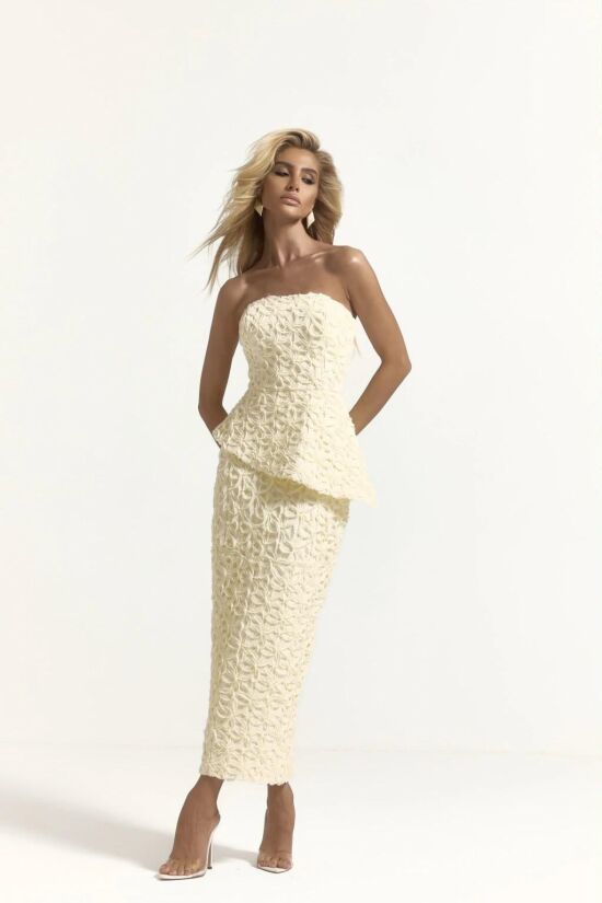 Imagem de Vestido Mídi Renda Macramê  Off White Closet De Luxe