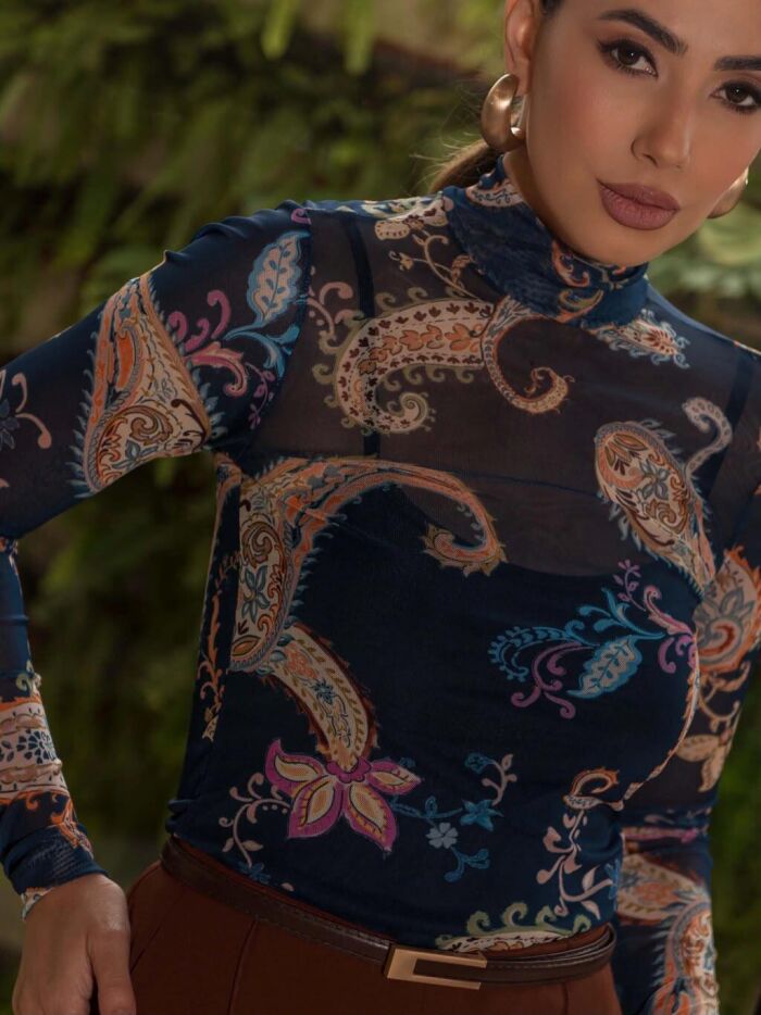 Imagem de Blusa Tule Estampada Paisley Luzia Fazzolli