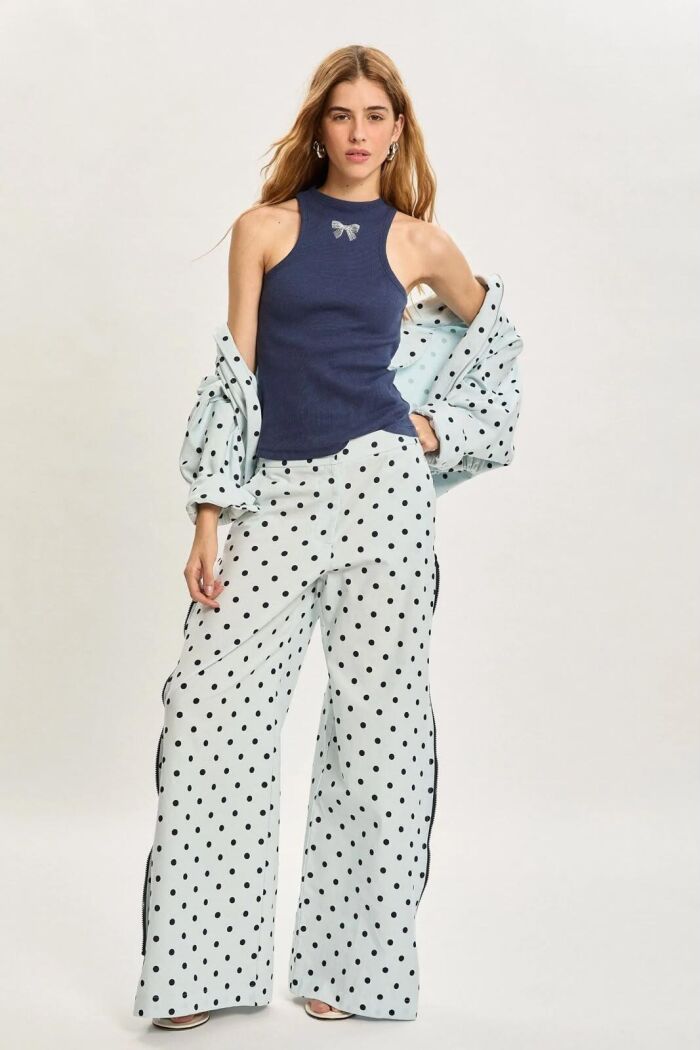 Imagem de Calça Chloe Polka Blue Le Blog