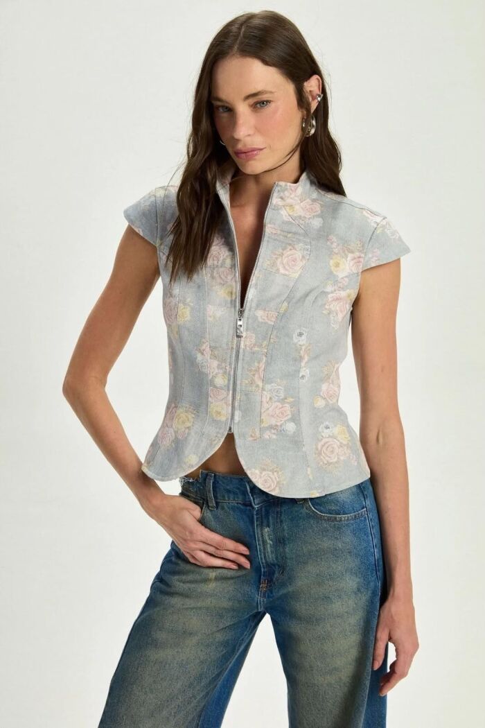 Imagem de Colete Maya Floral Stone Le Blog
