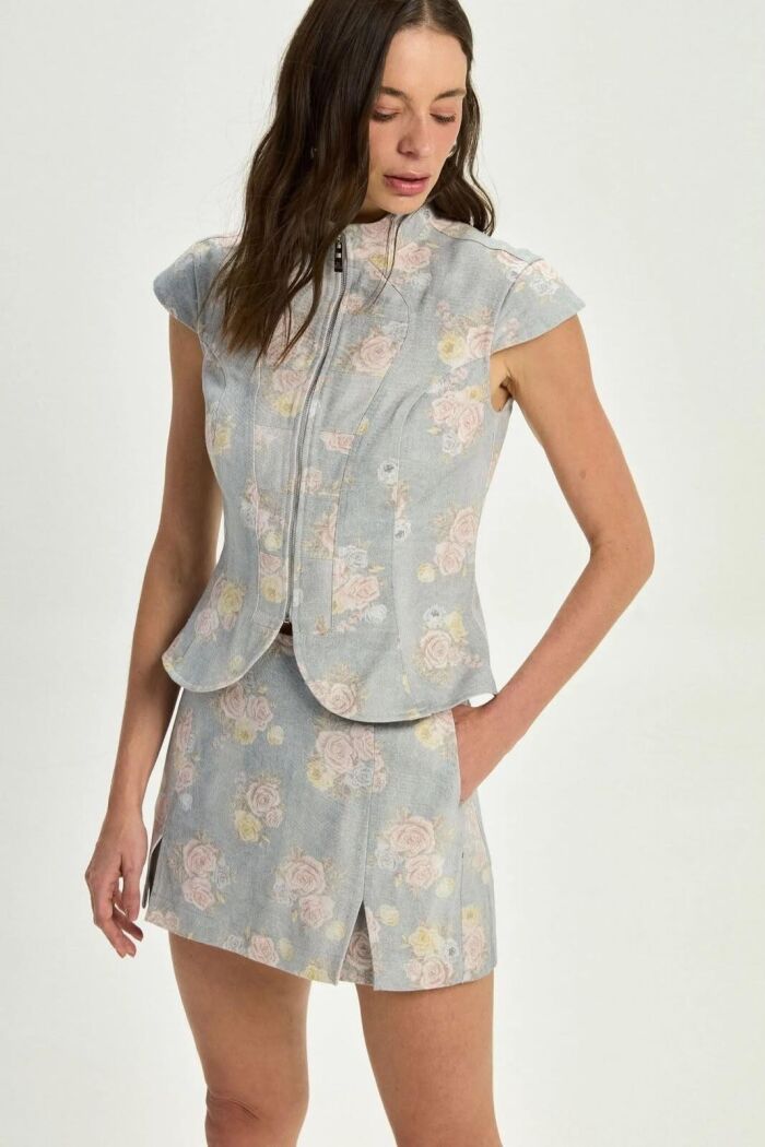 Imagem de Short-Saia Maya Floral Stone Le Blog