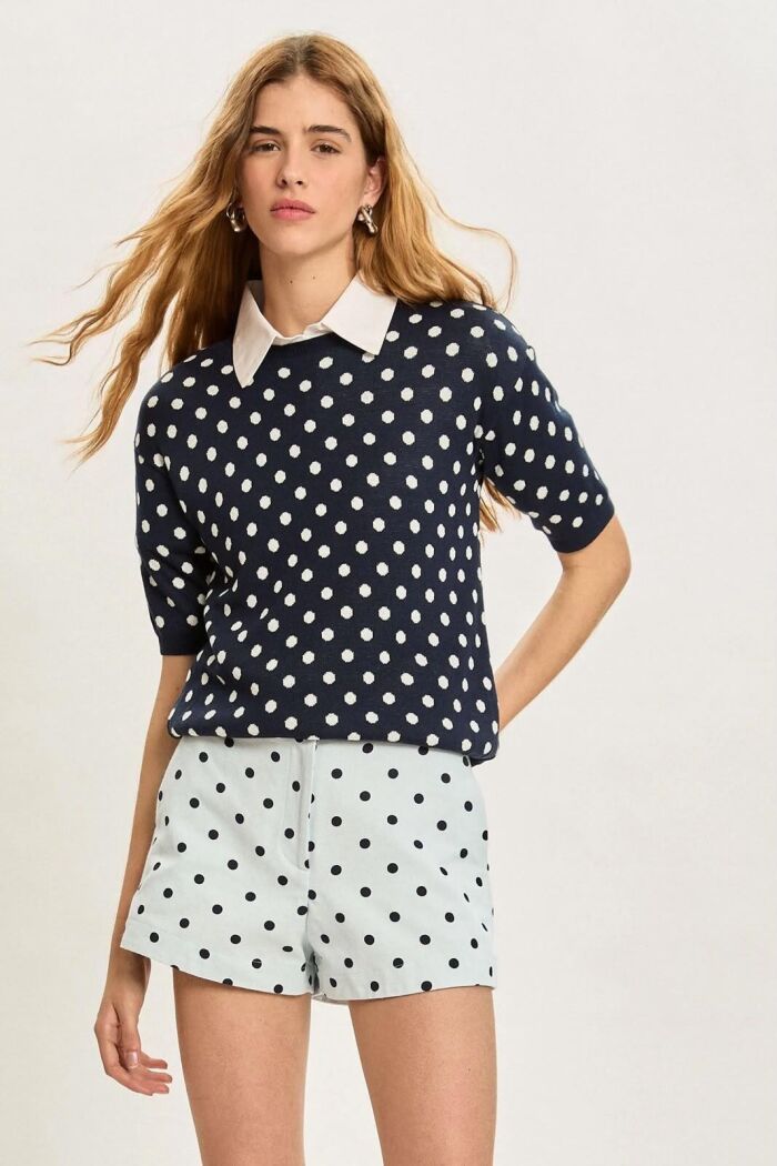 Imagem de Shorts Chloe Polka Blue Le Blog
