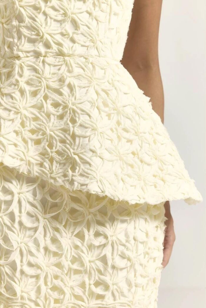Imagem de Vestido Mídi Renda Macramê  Off White Closet De Luxe