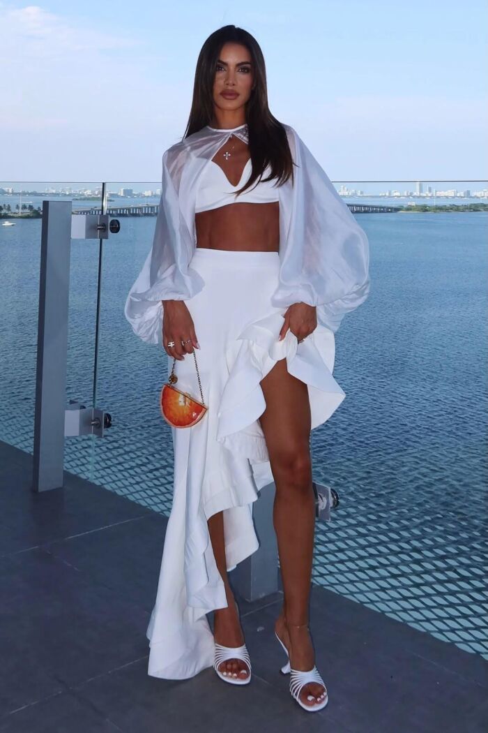 Imagem de Blusa Capa Mangas Bufantes E Amarração Off White