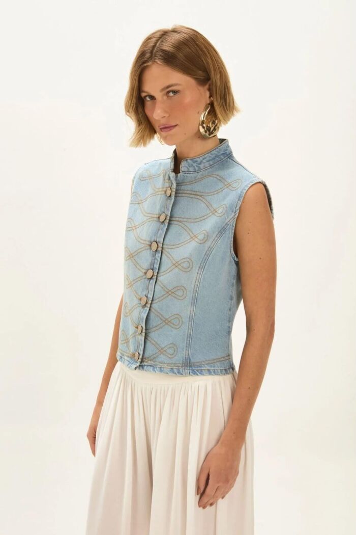 Imagem de Colete Eduarda Jeans Le Blog