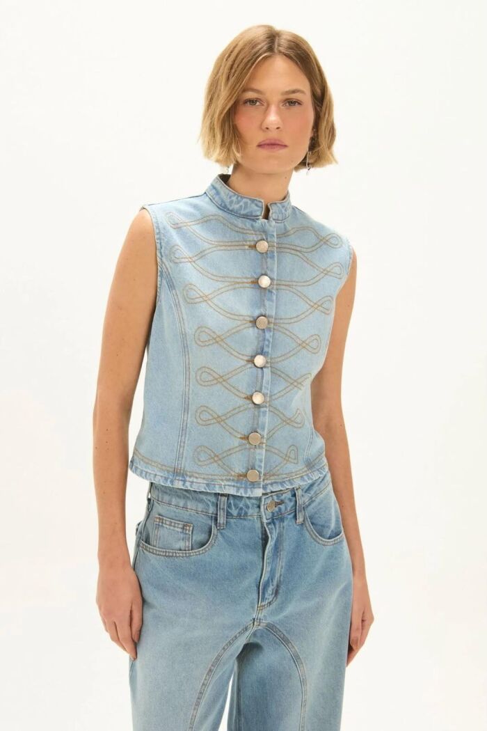 Imagem de Colete Eduarda Jeans Le Blog