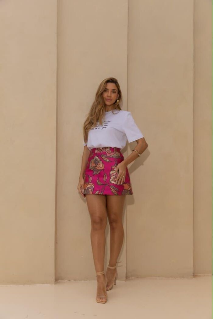 Imagem de Short-Saia Jacquard Pink Olívia
