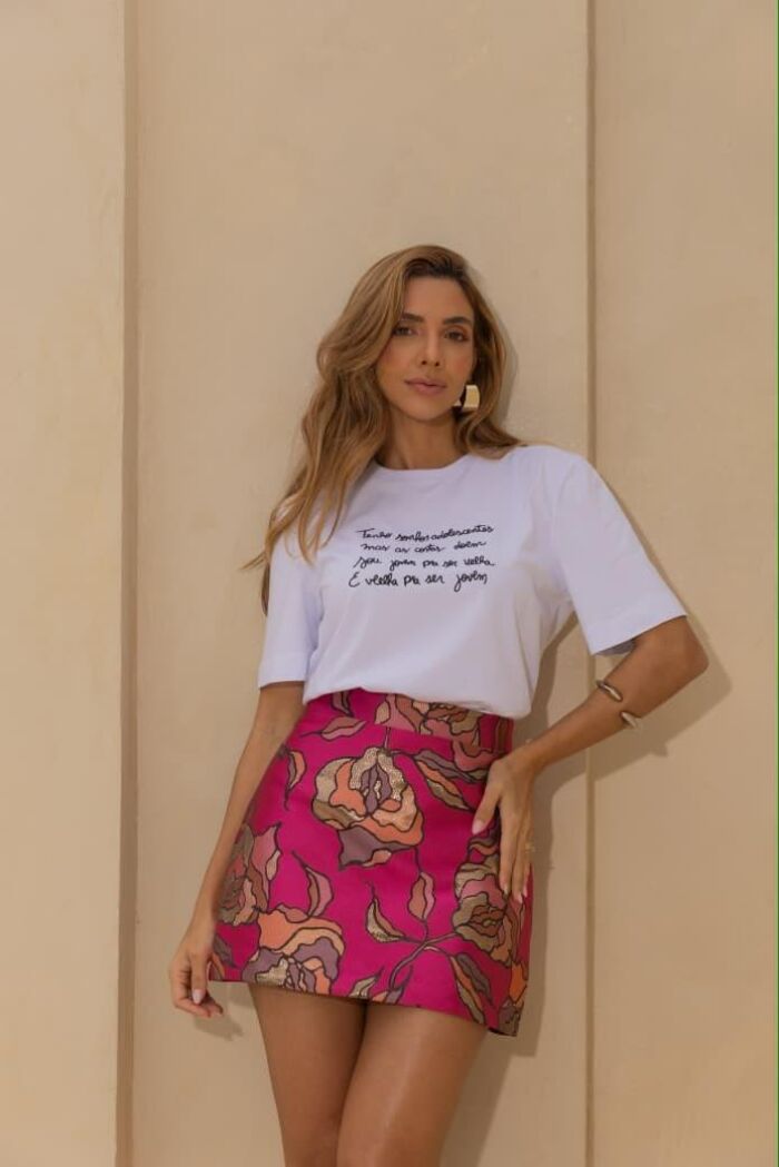 Imagem de Short-Saia Jacquard Pink Olívia