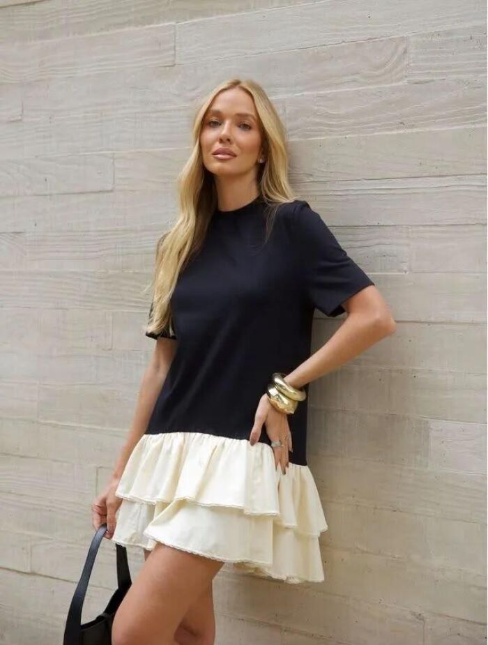 Imagem de Vestido Bia Bicolor Cloude