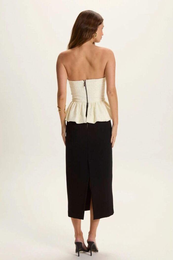 Imagem de Vestido Milena Off White E Preto Le Blog
