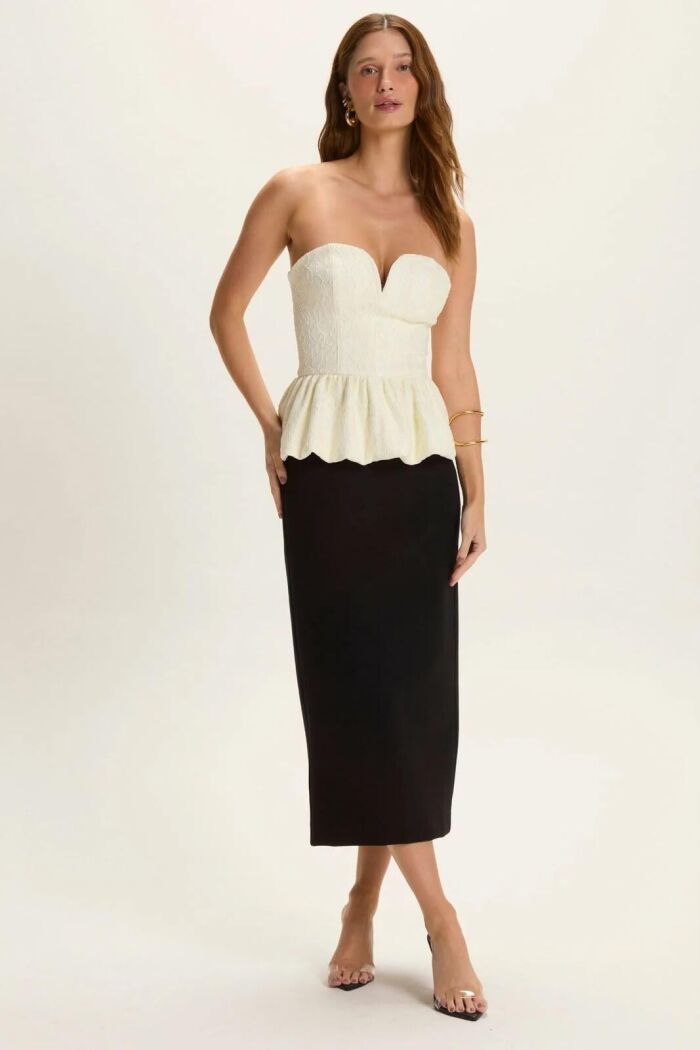 Imagem de Vestido Milena Off White E Preto Le Blog