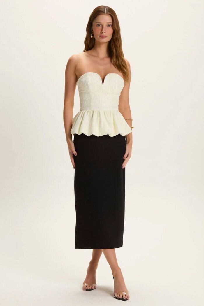Imagem de Vestido Milena Off White E Preto Le Blog