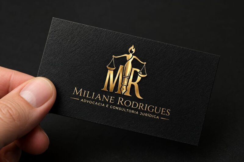 Cartão de visita da Advocacia Miliane Rodrigues