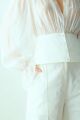 Imagem adicional 1 do item Blusa Manga Longa Com Pala E Botões Off White Zen
