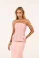 Imagem adicional 0 do item Conjunto Alfaiataria Top Plissado Com Lapelas E Saia Rosa Closet De Luxe