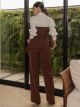 Imagem adicional 1 do item Conjunto Alfaiataria Top E Calça Marrom Luzia Fazzolli