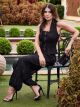 Imagem adicional 4 do item Conjunto Crepe E Chiffon Devorê Preto Luzia Fazzolli