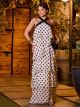 Imagem adicional 2 do item Vestido Chiffon Poá Com Babados Poá Luzia Fazzolli