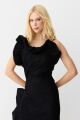Imagem adicional 2 do item Vestido Mídi Com Volume Estruturado Decote e Lateral Preto Zen