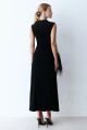 Imagem adicional 5 do item Vestido Mídi Franzido Ombro E Lateral Com Plumas Preto Zen