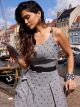 Imagem adicional 1 do item Vestido Tricoline Fio Tinto Vichy Com Pregas Luzia Fazzolli