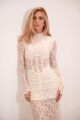 Imagem adicional 2 do item Vestido Longo De Renda Drapeado Off White Limone