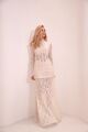 Imagem adicional 1 do item Vestido Longo De Renda Drapeado Off White Limone