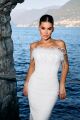 Imagem adicional 0 do item Vestido Mídi Renda Tomara Que Caia Com Plumas Off White Closet De Luxe